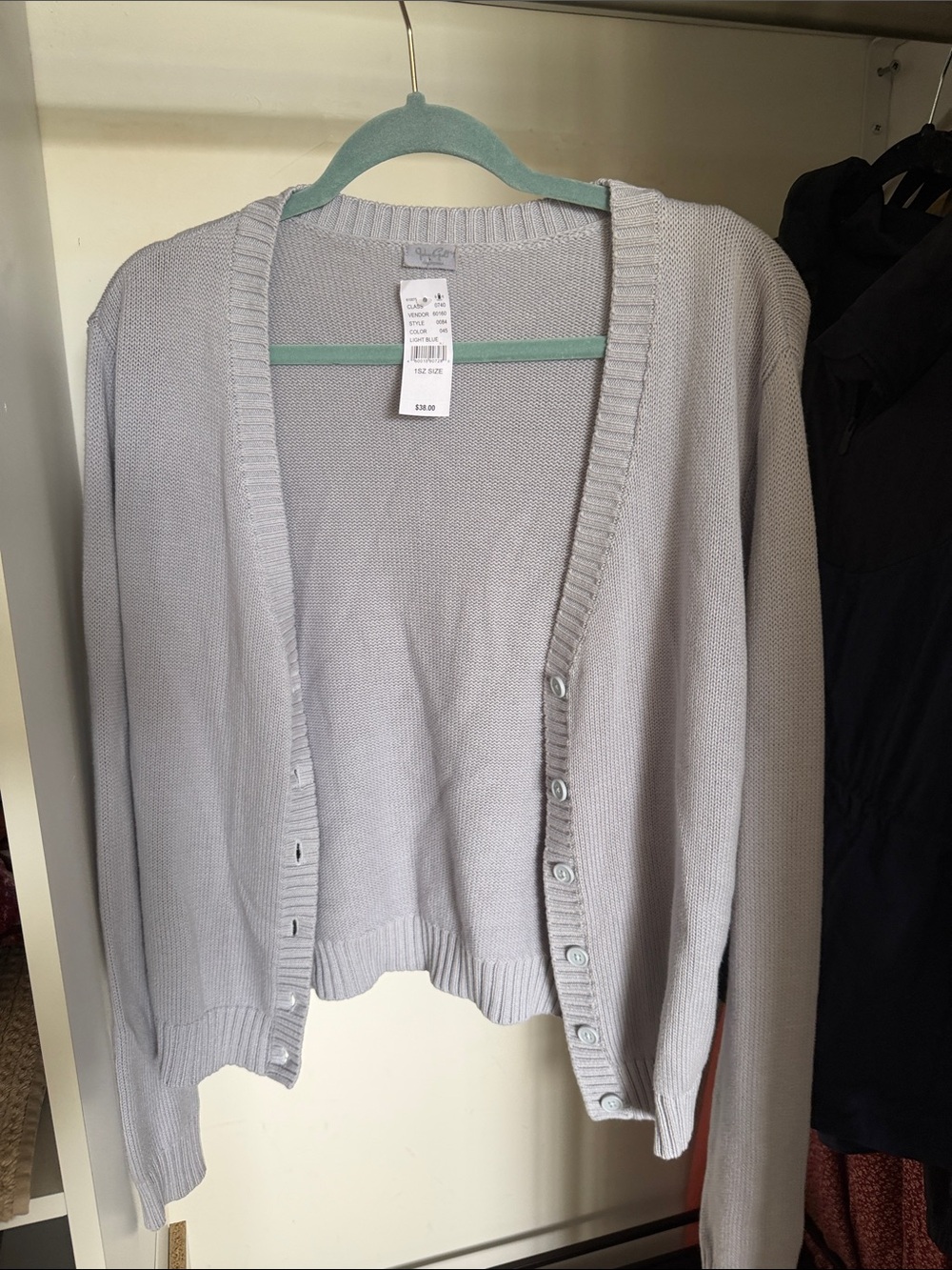 Brandy/ John Galt Light blue/grey Women’s Button-Front Cardigan Sweater
